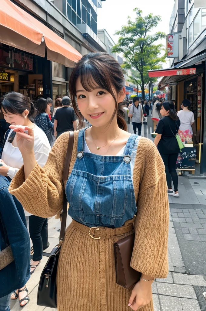 ((Highest quality)), ((masterpiece)), (detailed), Japanese,Street Corner,Beauty,Shopping,Tokyo,Mature Woman,50th Generation