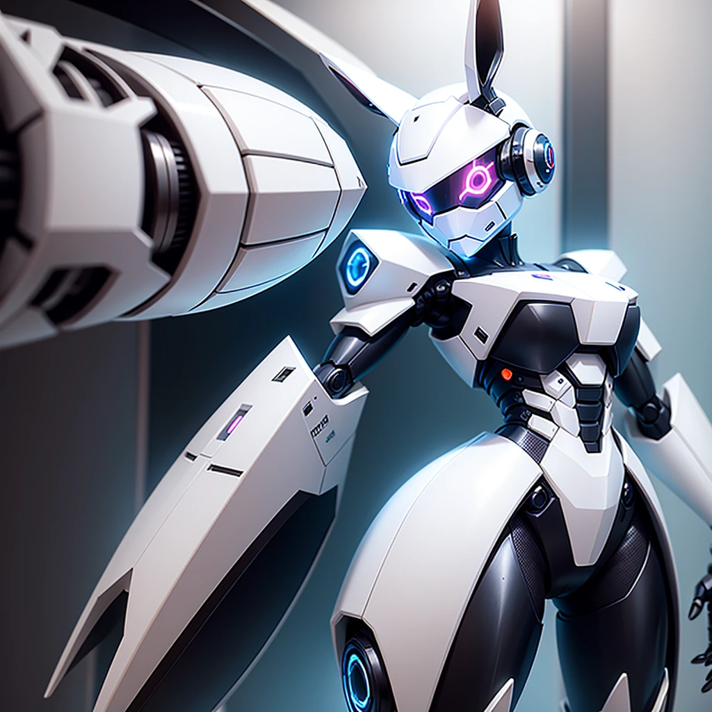 robot rabbit, White color