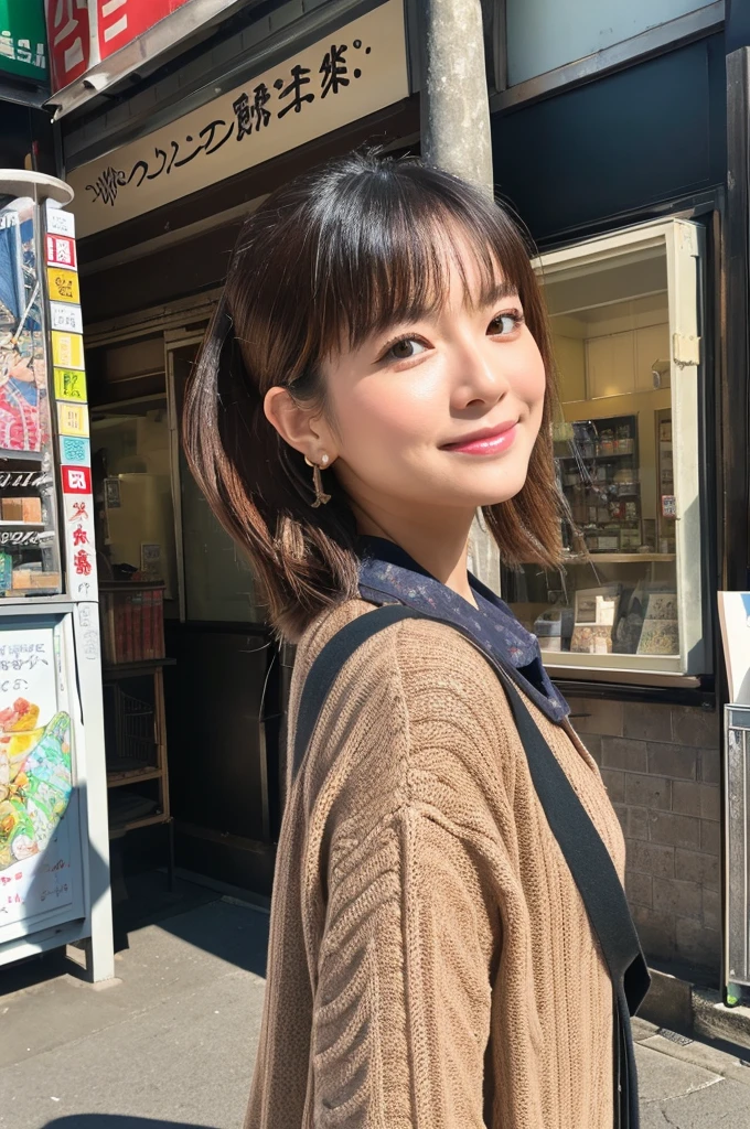 ((Highest quality)), ((masterpiece)), (detailed), Japanese,Street Corner,Beauty,Shopping,Tokyo,Mature Woman,50th Generation