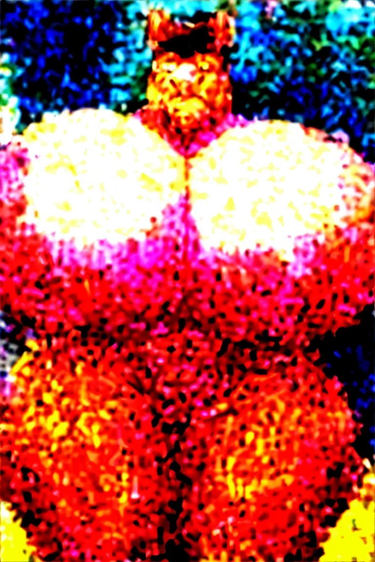 overly muscular horse, masculine face, perverted expression, flushed cheeks, prominent veins, huge butt, huge chest (huge: 2.5), muscular thighs, thin waist, wearing white panties with bows (wet), sexy pose in the gym.