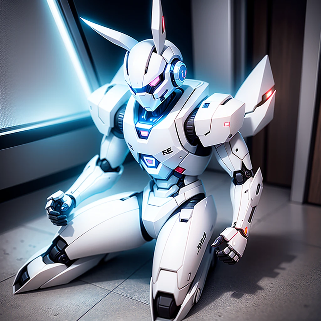 robot rabbit, White color, male gender,