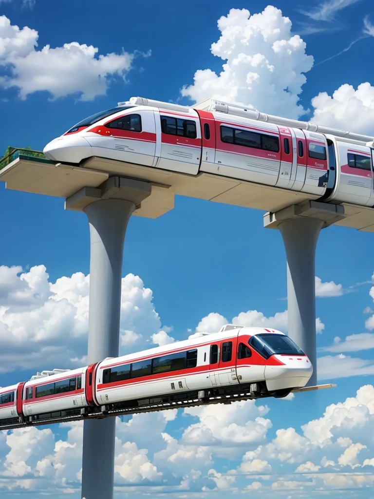 Generate an anime fantasy style monorail