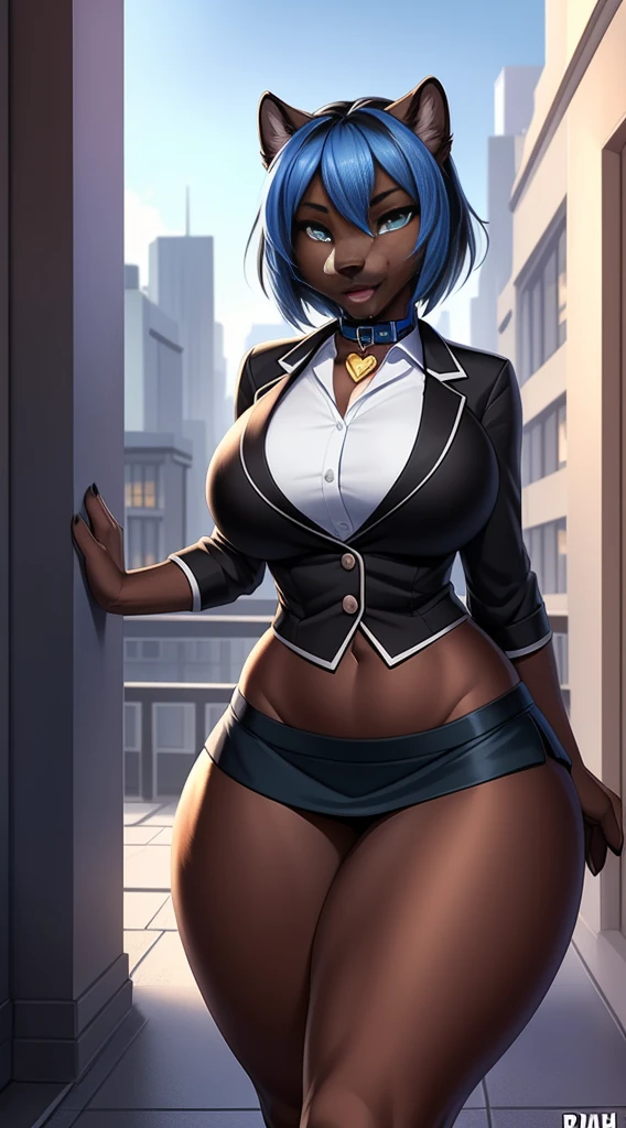 ((((sfw)))), uploaded the e621, beautiful and detailed,woman (((female))) ((anthro)) Black Panther, Ross Tran, by ruan jia, by zaush, by foxovh, lighting cinematic, seductor, Black Panther, thighighs, (giant chest), full body view, (anthro, fluffy fur, character focus:1.1), 1girl, anthro dog girl, body fur, solo, giant breasts, (thick thighs:1.4), curvy, focus on giant , big ass sexy ass sexy invitation, (heart-shaped pupils), sexy, seductive, fall in love girl, nice, cute, naughty face, bedthrom, big aureola sahow , show , Black hair with blue highlights. night looking the raiin . mini_short inside butt highschool girl, semi-butonned uniform niform, with his shirt soaked from front show giant (barely_visible_booba) big_, visibile saliva offering the breasts and sex partial clothes (She is standing) ((She is showing her sensuality) ( blue collar.) hottest hot 1st position for sexy blue eyes confortable naughy face anime-style cartoon-style with blue hair and wearing teacher clothes, digital drawing and colorful city in the background, sexual expression.)mini skirt (black_clothes)