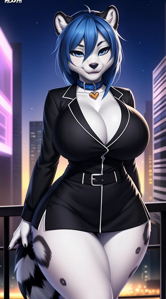 ((((sfw)))), uploaded the e621, beautiful and detailed,woman (((female))) ((anthro)) Black Snow leopard, Ross Tran, by ruan jia, by zaush, by foxovh, lighting cinematic, seductor, Black Snow leopard, thighighs, (giant chest), full body view, (anthro, fluffy fur, character focus:1.1), 1girl, anthro dog girl, body fur, solo, giant breasts, (thick thighs:1.3), curvy, focus on giant , big ass sexy ass sexy  invitation, (heart-shaped pupils), sexy, seductive, fall in love girl, nice, cute, naughty face, bedthrom, big aureola sahow , show , Black hair with blue highlights. night looking the raiin . mini_short inside butt highschool girl, semi-butonned uniform niform, with his shirt soaked from front show giant  (barely_visible_booba) big_, visibile saliva offering the breasts and sex partial clothes (She is standing) ((She is showing her sensuality) ( blue collar.) hottest hot 1st position for sexy blue eyes confortable naughy face anime-style cartoon-style with blue hair and wearing teacher clothes, digital drawing and colorful city in the background, sexual expression.)mini skirt   (black_clothes)