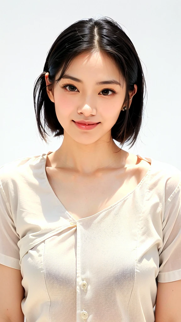 (1 woman:1.99)、(Small Face、Wide forehead、Very short hair、Very small amount of hair、Forehead、Fuji frame:1.1)、Sunburn、17 years old、Naughty、Happy expression、満面のsmile、Weakness、love、I feel very comfortable alone、(satin),((Very sleepy、Improves skin texture,smile、Narrow eyes、Very weak eyesight、Very weak eyeliner、Eyes slightly closed、I know the shape of your head、Oval Face))、(slicked back hair:1.25)、Photographic, Raw photo, Mastepiece, Highly detailed photos, Digital SLR, Photo-realistic 1.4, Super hello nothing, Best Quality,(standing、tilting your head、whole body:1.7)