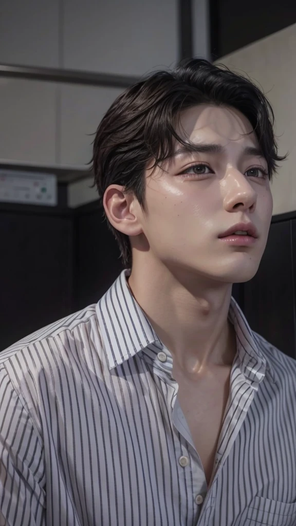 bts jungkook in stylish shirt, sexy and very MASCULINE