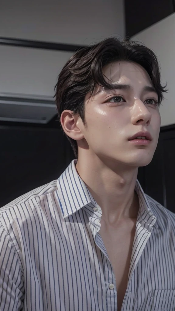 bts jungkook in stylish shirt, sexy and very MASCULINE