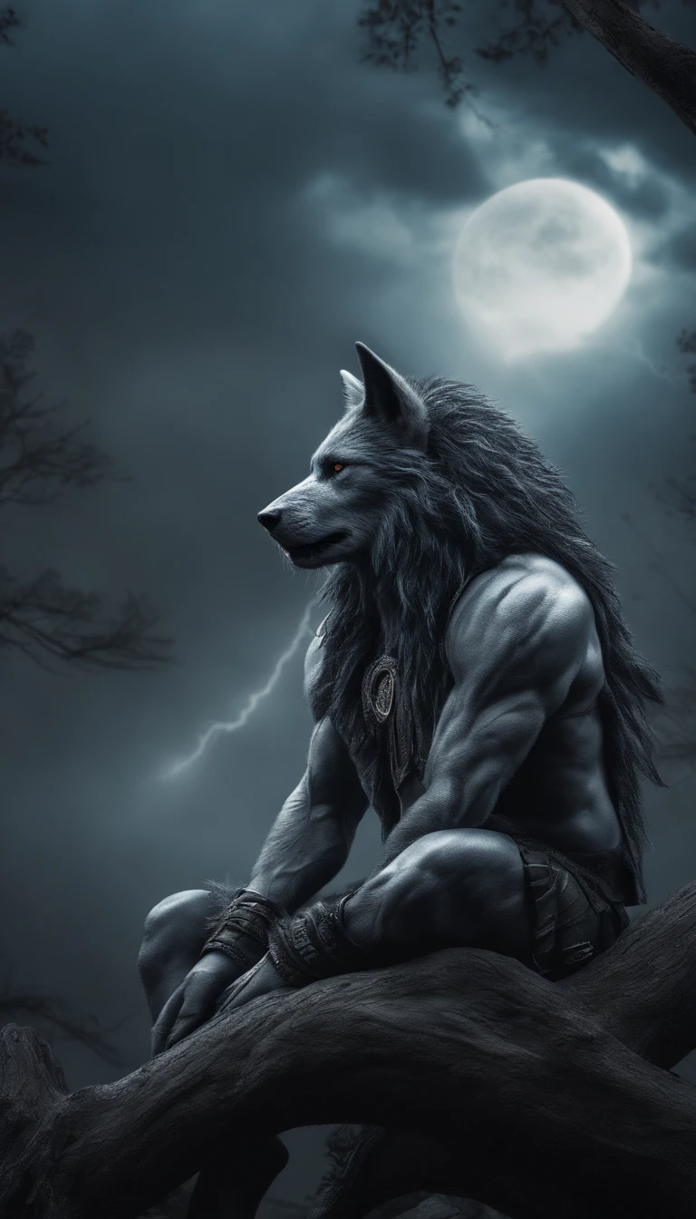 a lobo is sitting on a tree branch with lightning coming out of it, lobo in hell, blue lobo, lobo, great lobo, Lobos, angielobo, trueno fractal Dan Mumford, Lobos and their treasures, photo of lobo, fantasy lobo portrait, furry lobo, lone lobo, fondo de pantalla HD, fenir, an anthropomorphic lobo, wolp