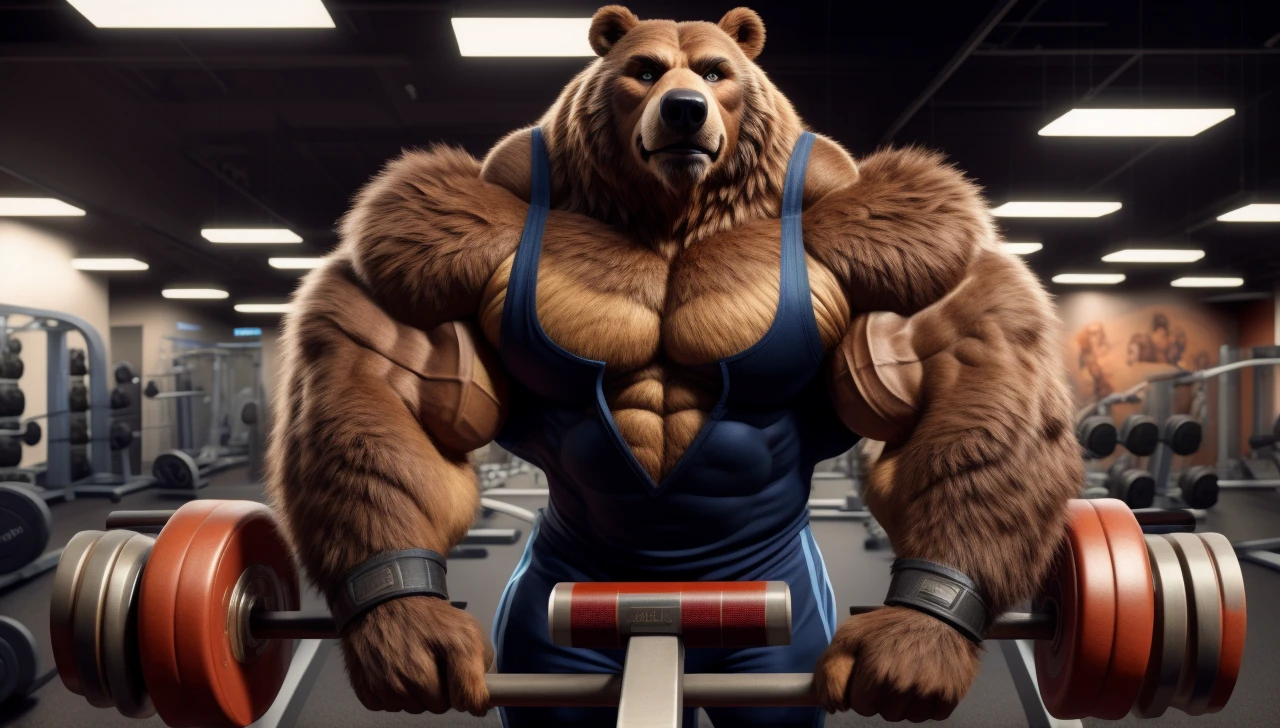 handsome guy, realistic, male focus, masculine, male, 1boy, european Brown bear, facial hair, (ultra_realistic), upper body, broad shoulder, black tank top, huge muscular_male, indoors, fitness room, gym, look looking at viewer,, (masterpiece,best quality:1.5)