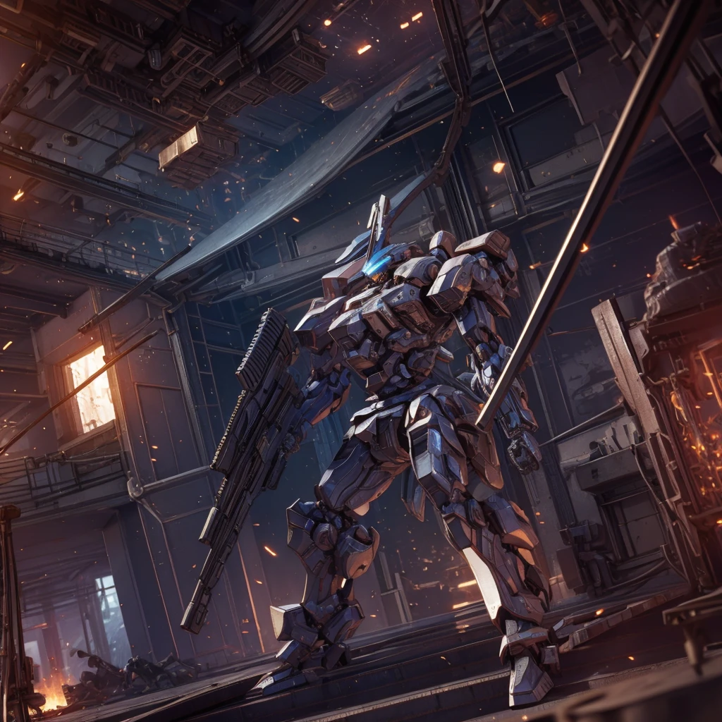 Obra de arte, melhor qualidade:1.7)Mech white and rusty, médio, segurando uma sniper grande. Realistic, Extremely detaild, 4K UHD, HDR, naturallight, cinematic lighting, masterpiece-anatomy-perfect, ultra HD, Space Combat, Battlefield, RAW photo, metallic, ultra-fine painting, perfect body proportions, anatomically correct, real texture material, Anti-Aliasing, TXAA, SSAO, Post Processing, Post Production, Tone Mapping, CGI, VFX, SFX, Hyper maximalist, ultra photorealultra-detailed intricate details.