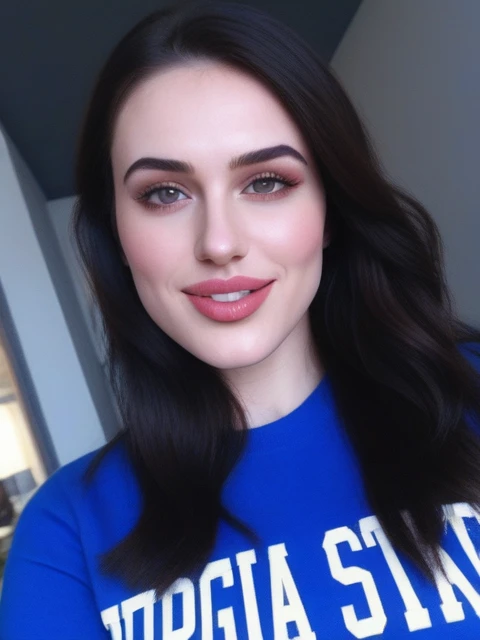 A photo-realistic, highly detailed, full body shot of a beautiful young woman with a super detailed face, large breasts, thin waist, heart-shaped hips, realistic skin texture, intricate facial features, long eyelashes, glowing skin, glossy lips, elegant pose, dynamic lighting, soft depth of field, cinematic composition, vibrant colors, masterpiece, 8k