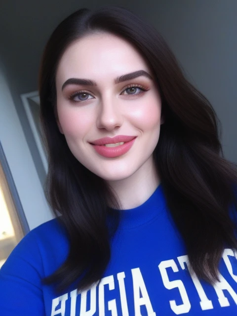 A photo-realistic, highly detailed, full body shot of a beautiful young woman with a super detailed face, large breasts, thin waist, heart-shaped hips, realistic skin texture, intricate facial features, long eyelashes, glowing skin, glossy lips, elegant pose, dynamic lighting, soft depth of field, cinematic composition, vibrant colors, masterpiece, 8k