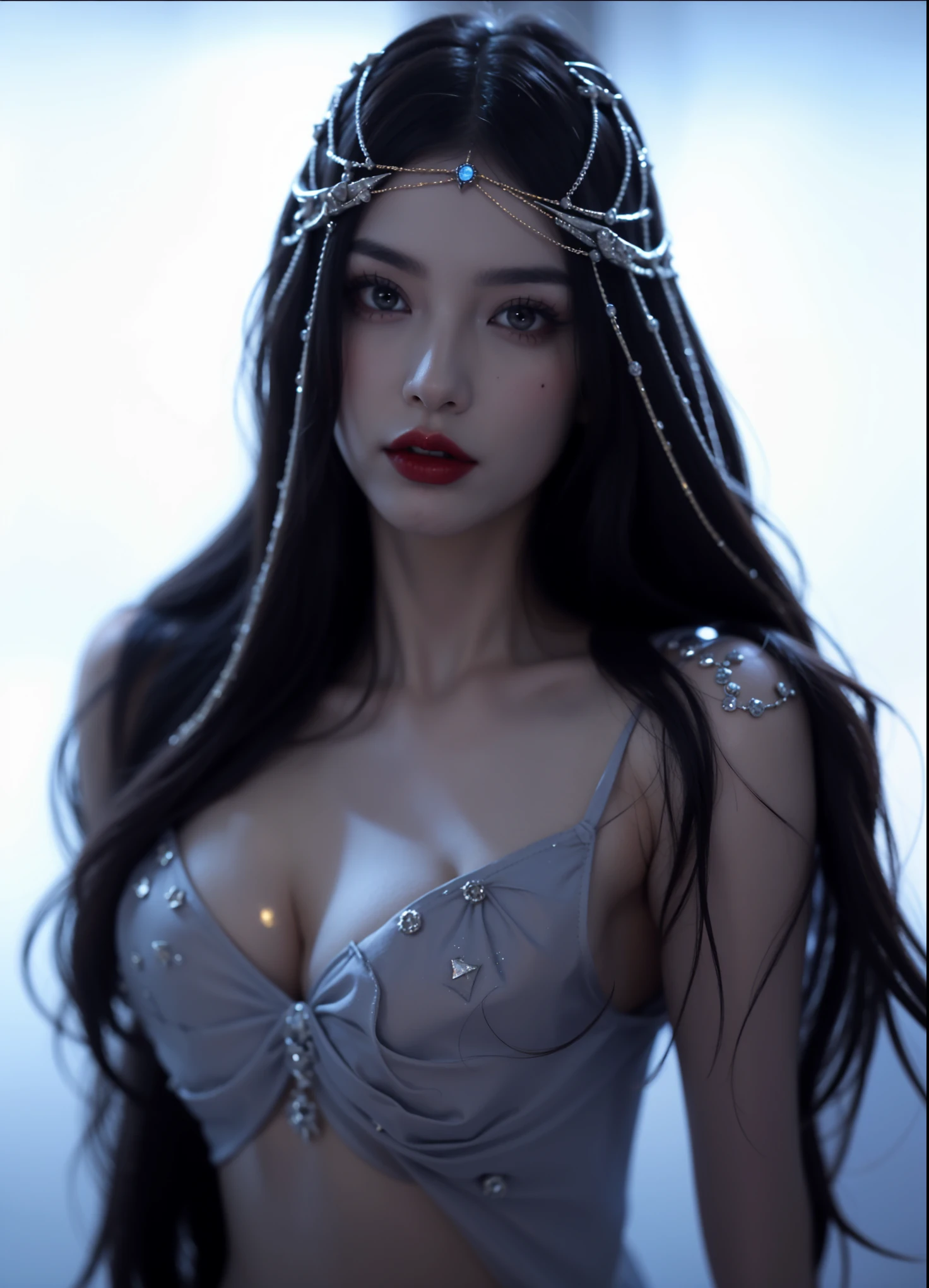 Detailed image quality，Witch Pandora，wing, Succubus Theme，堕落Angel，Excellent，scary，Secret Terror，Tentacles，With eyes，Uncanny Valley Effect，Beast Blood Moon，skeleton，vampire，Hellfire，Dark Queen，Angel，magician magic witch，16岁Angel，Eyes are blue(Pupils as deep as the starry sky)，Gorgeous tattoo designs all over the body，Surreal photos(8K picture quality，Rich in details)，Dark eyeshadow，Sexy thick lips(Red lipstick)，Tattoo designs on body，Dark Queen，Wear luxurious gold jewelry，Sparkling diamond gemstone，