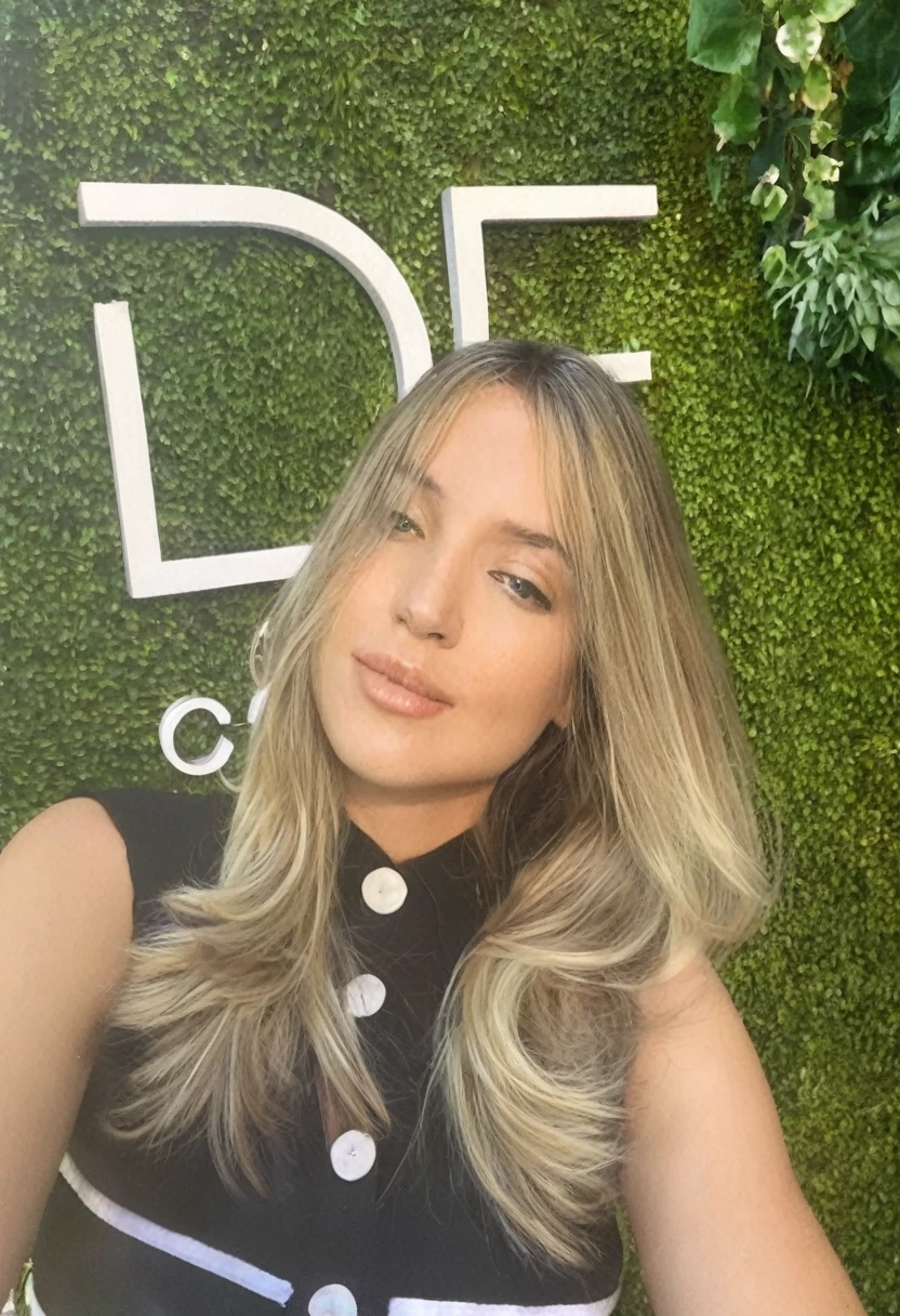 blonde woman with long hair posing in front of a wall of green grass, nodded, Devon cady-lee, frontal image, blondes create, brunette with dyed blonde hair, olivia de bernardinis, adriana dxim, balayage, profile image, blonde and silver hair, david rios ferreira, Marisha Becker, fernanda suarez