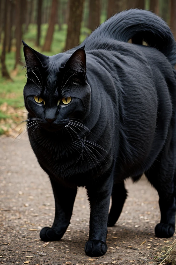 samurai cat, black with gray armor