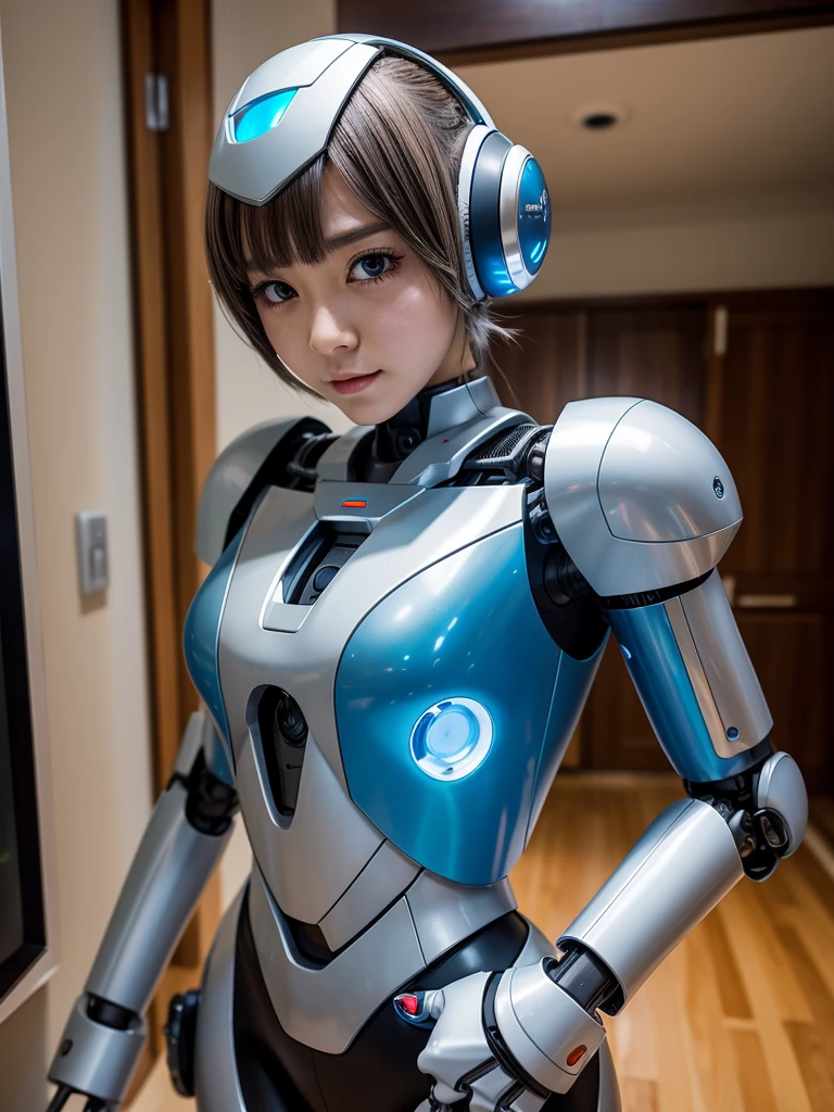 A robot like an anime girl stopped at home 