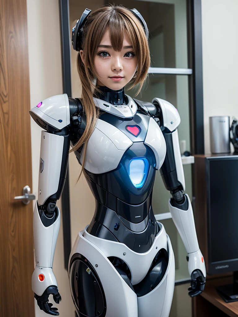 A robot like an anime girl stopped at home
