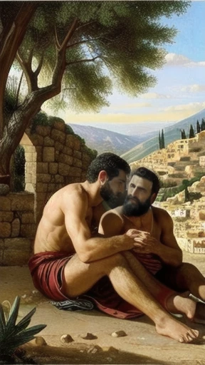 two Judaean men focu on the face