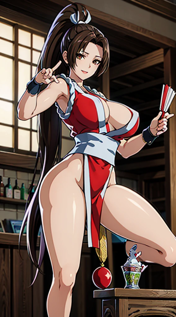 (((Intense action pose:1.6)))、((8K)), ((32k)), ((Highest quality)), ((masterpiece)), ((超High resolution)), ((Tmasterpiece)), (((head shot:1.6)))、((8K)), ((32k)), ((Highest quality)), ((masterpiece)), ((超High resolution)), Fine skin、女性1 person、pink sexy dresses、((Mai Shiranui:1.2)), Expose your shoulders、Brown Hair, Brown eyes, Long and high ponytail, hair band, 1 person、Captivating smile, 25 years old, Japanese Mature, beautiful指, beautiful長い脚, beautiful体, beautiful鼻, beautifulキャラクターデザイン, Perfect Eyes, Perfect Face, jewelry, hair ornaments, king of fighters,((Large Handheld Fan:1.6))、
(Tabletop, Highest qualityの, Highest quality, beautifully、beautiful: 1.2), Very detailed, More detailed,適切な体のProfessionalポーション,Tabletop,Ultra-high quality output images,High resolution,Intricate details,Very delicate and beautiful hair,Realistic photos,dream-like,Professionalの照明,Realistic Shadows,Focus Only,
(Big Breasts:1.2,) , フローティングスカートFine skinの質感, High quality fabric, High quality metallic texture、((Beautiful and dense face))、RAW Photos、Professional, Ultra-fine painting, ((alone)), beautiful胸、Highest quality, Very detailed, Very detailed詳細, Finer details, so beautiful,(Five Fingers, Four fingers and thumb),Concept Art, Anime fantasy artwork, Detailed fantasy art,8KHigh resolution, Detailed Art, 8 Slim legs, Defined, Defined fingers