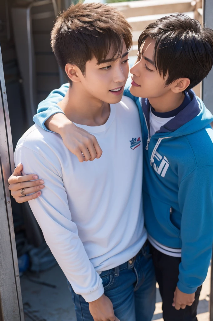 cool,,,Refreshing athletic guy,2boy,2boys,charm,Slim figure,Japanese high school student style,,Casual clothes,,Smooth,Skin texture,Functional beauty,youth,Vibrancy,The male protagonist,,From friendship to love,,,For boys who like boys,,,The two boys are in love with each other.,shine,Action,A love story for boys only,Sexual desire,sexual excitement,penis,,Yaoi,,,Handsome Drama,,,,Breeze,A speck of dust,Natural light,face,hand,eye,blush,Biological precision,Super detailed,Male Focus,4K,8K,Weathering With You,,Spiked Hair,