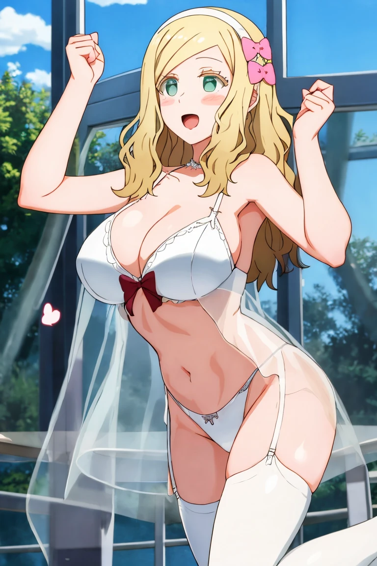 wedding lingerie, girlfriend wife, transparent lingerie, standing, legs open, many spectators