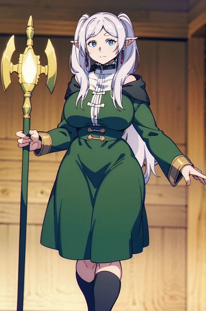 1girl,solo,elf,white hair,grey hair,earrings,pointy ears,long hair,ponytail,green eyes,twintails,parted bangs,thick eyebrows,,, holy magicalgirl, , holy haura, halo, smile, joyfull, paladin, sword holding, full body , boots, standing,cute,breast, curvy, female,fantasy goddess,there is a cartoon picture of a woman with a very large breast, glowing angelic being, glowing holy aura, inspired by Luma Rouge, the non-binary deity of spring, ethereal rainbow nimbus, the butterfly goddess of fire, inspired by Mariel, glowing aura around her, astral fairy, as the goddess of the sun, “uwu the prismatic person, big breast, serious, beautiful eyes, , full body, walking, long robe, long dress, ,priestess ,holy, smile, god rays, ray tracing, sparkle, cinematic lighting, UHD, retina, masterpiece, ccurate, anatomically correct, textured skin, super detail, high details, high quality, award winning, best quality, highres, 1080P, HD, 4K, thunder aura, light aura,full, staff holding, determined, long sleevess, short skirt, nfsw, oppen legs