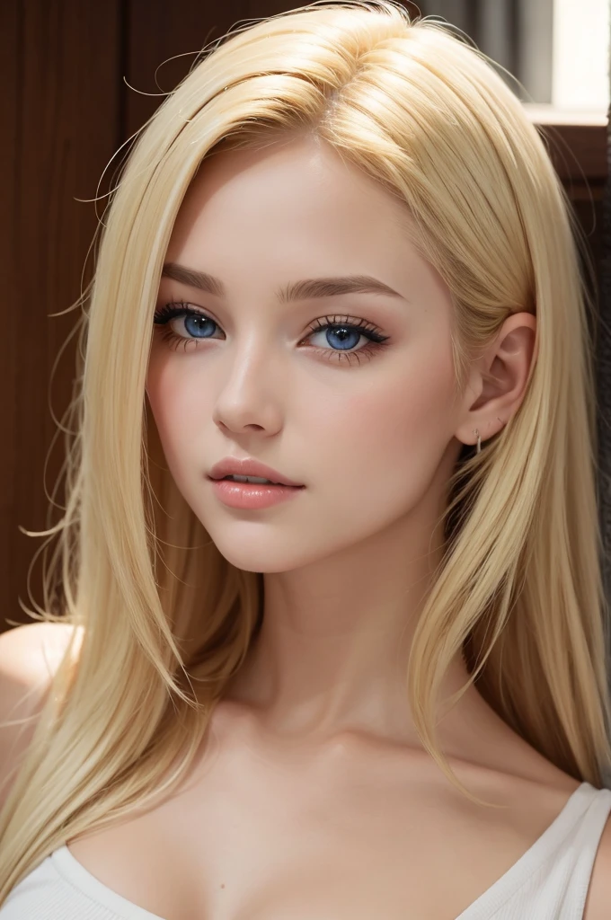 Very beautiful blonde kissed 