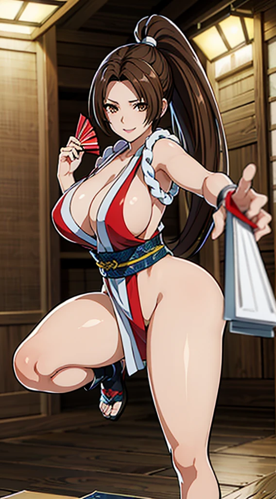(((Intense action pose:1.6)))、((8K)), ((32k)), ((Highest quality)), ((masterpiece)), ((超High resolution)), ((Tmasterpiece)), (((head shot:1.6)))、((8K)), ((32k)), ((Highest quality)), ((masterpiece)), ((超High resolution)), Fine skin、女性1 person、pink sexy dresses、((Mai Shiranui:1.2)), Expose your shoulders、Brown Hair, Brown eyes, Long and high ponytail, hair band, 1 person、Captivating smile, 25 years old, Japanese Mature, beautiful指, beautiful長い脚, beautiful体, beautiful鼻, beautifulキャラクターデザイン, Perfect Eyes, Perfect Face, jewelry, hair ornaments, king of fighters,((Large Handheld Fan:1.6))、
(Tabletop, Highest qualityの, Highest quality, beautifully、beautiful: 1.2), Very detailed, More detailed,適切な体のProfessionalポーション,Tabletop,Ultra-high quality output images,High resolution,Intricate details,Very delicate and beautiful hair,Realistic photos,dream-like,Professionalの照明,Realistic Shadows,Focus Only,
(Big Breasts:1.2,) , フローティングスカートFine skinの質感, High quality fabric, High quality metallic texture、((Beautiful and dense face))、RAW Photos、Professional, Ultra-fine painting, ((alone)), beautiful胸、Highest quality, Very detailed, Very detailed詳細, Finer details, so beautiful,(Five Fingers, Four fingers and thumb),Concept Art, Anime fantasy artwork, Detailed fantasy art,8KHigh resolution, Detailed Art, 8 Slim legs, Defined, Defined fingers
