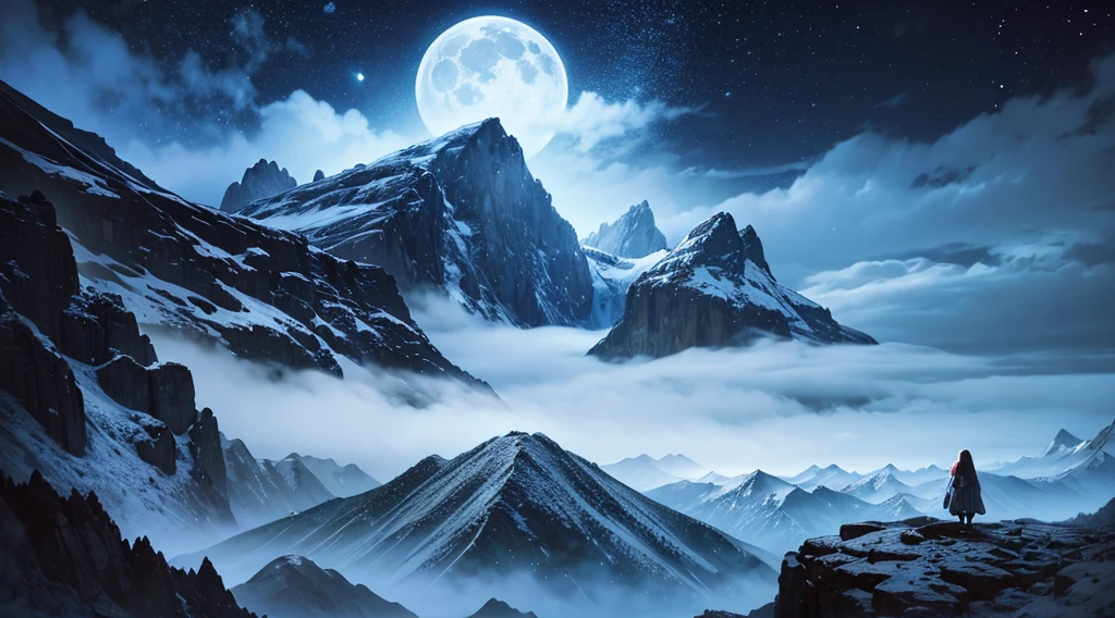 a painting of a mountain scene with a waterfall and a moon, background art, background artwork, amazing wallpaper, 4 k hd illustrative wallpaper, beautiful wallpaper, high quality wallpaper, jen bartel, mobile wallpaper, anime background art, wallpaper mobile, high quality desktop wallpaper, beautiful iphone wallpaper, colorful concept art, vertical wallpaper, calm night. digital illustration, night scenery