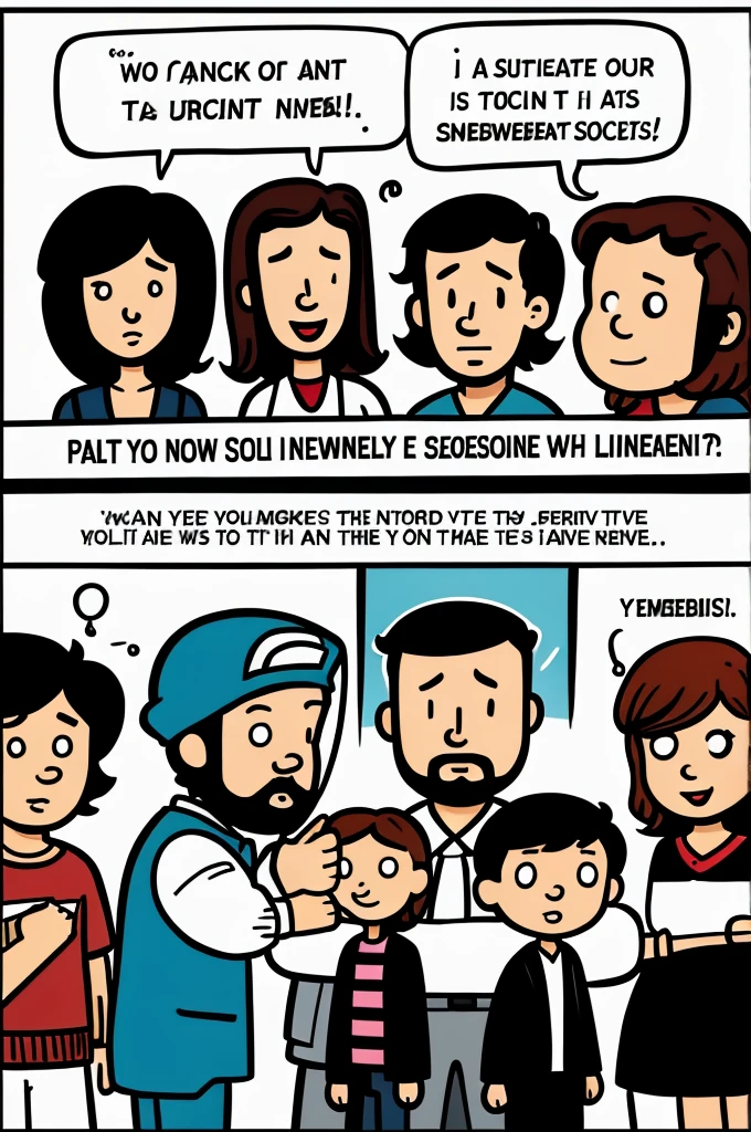 Create a short comic about prejudice on social networks 