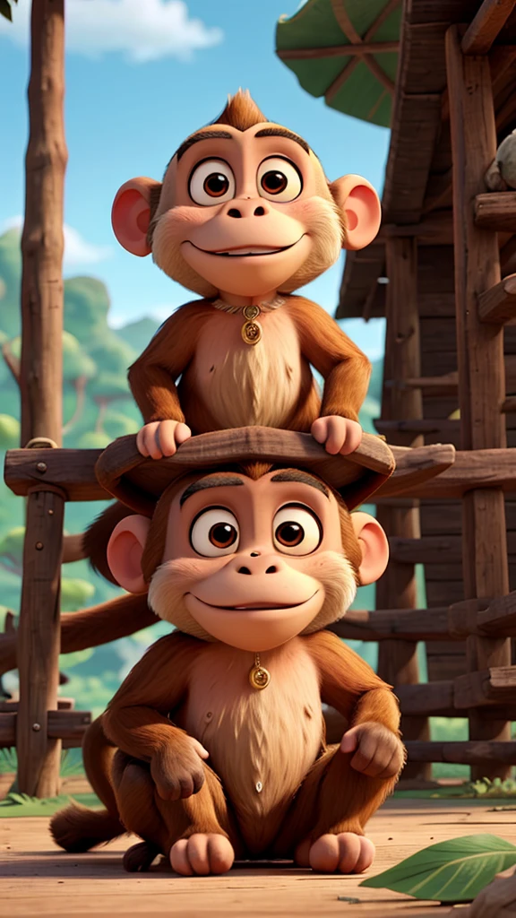 Monkey talking to a wise monkey