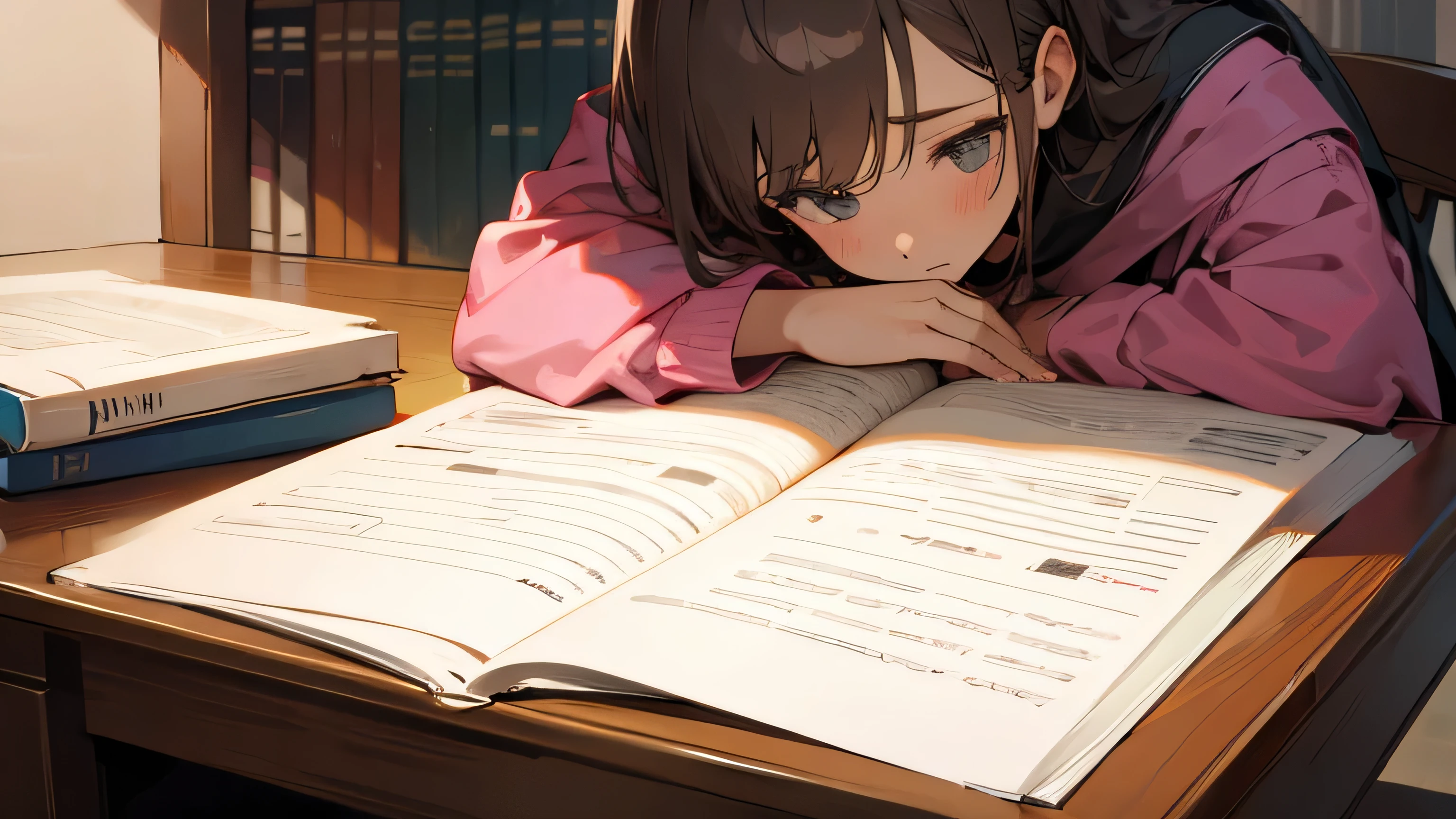 Studying, girl