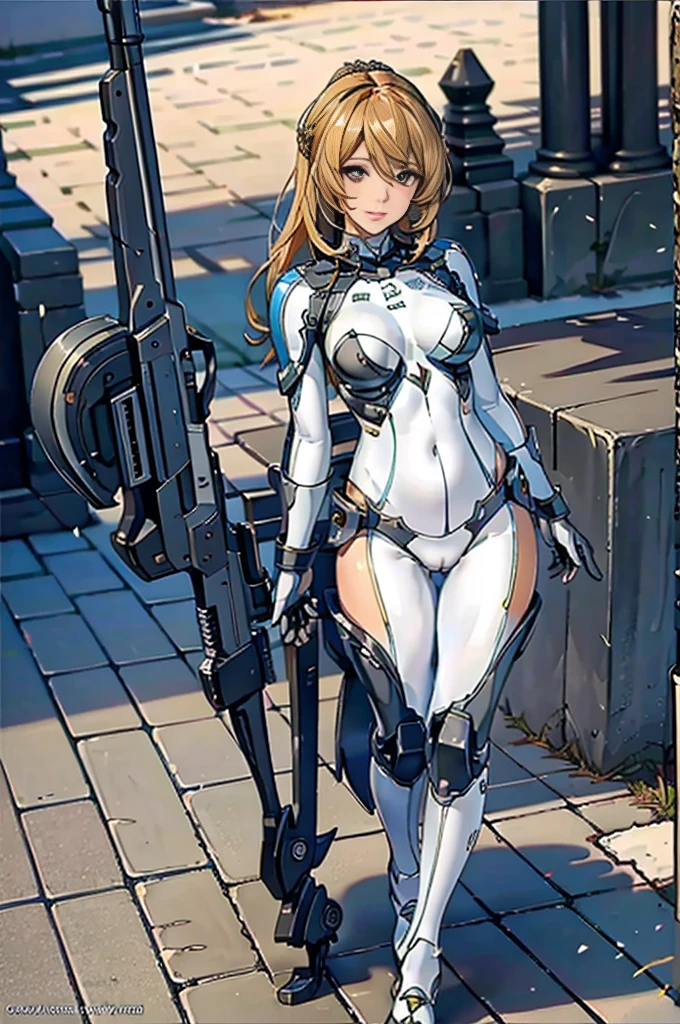 best quality, official art, masterpiece, textile shading, HDR, very detailed, colorful, best details, fantasy, suit, Yuki Mori:1.5, 1 female, 25 years old, best quality, official art, masterpiece, textile shading, HDR, very detailed, colorful, best details, fantasy, battle suit,1 female, 25 years old, standing on stairs, a castle town with an old castle view, sunny, random hair, big breast, skinny, Surrounded by a large crowd:1.9, Confetti flutters, Blessed, Being welcomed:1.5, cameltoe:1.3, ground level shot:,