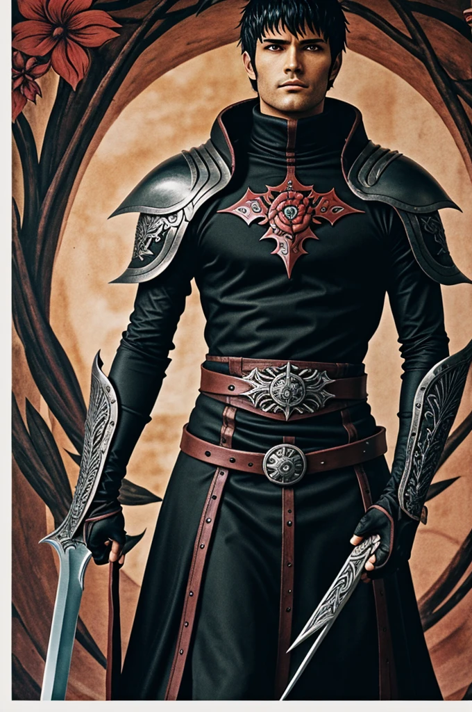 Espada de guts de berserk con la flor del sleeved (sleeved)