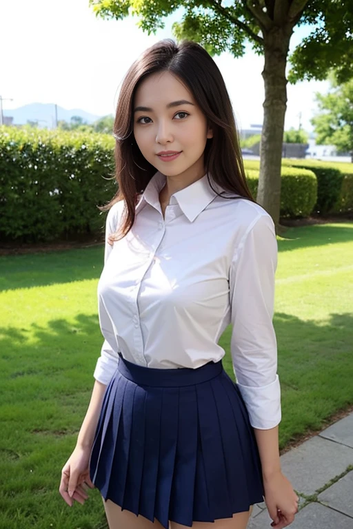 (masterpiece:1.2, top-quality), (realistic, photorealistic:1.4), beautiful illustration, (natural side lighting, movie lighting), nsfw,
looking at viewer, 1 girl, japanese, high school girl, perfect face, cute and symmetrical face, shiny skin,
(long hair:1.5, straight hair:1.4, grey hair), hair between eyes, purple eyes, glowing eyes, big eyes, long eye lasher, (medium breasts), slender,
beautiful hair, beautiful face, beautiful detailed eyes, beautiful clavicle, beautiful body, beautiful chest, beautiful thigh, beautiful legs, beautiful fingers,
((JP , white collared shirts, navy pleated mini skirt)),
(beautiful scenery), evening, (school),, standing, (lovely smile, upper eyes), Beautiful Russian woman、Blonde、Big eyes、Thighs、