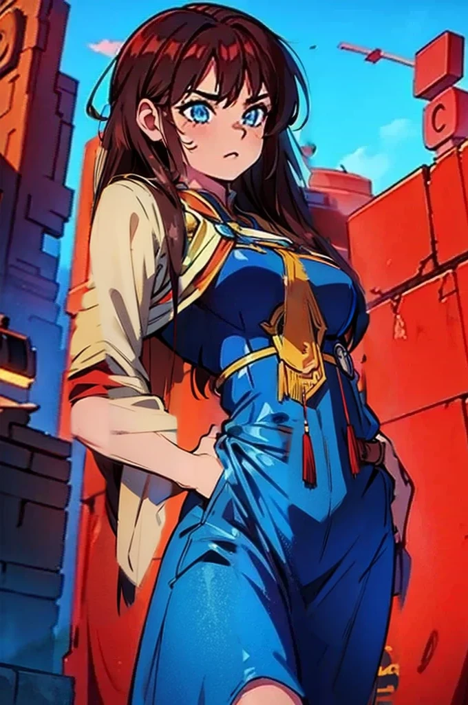 extremely long brown hair