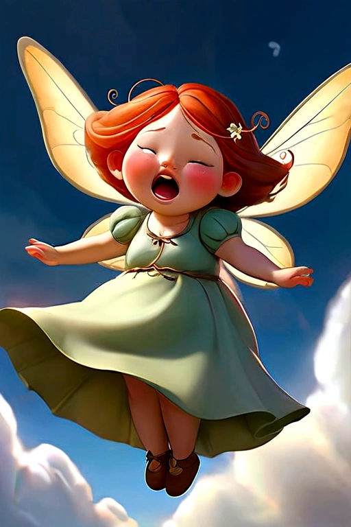 The plump fairy girl felt free and alive, flying higher and higher, and the wind blew across her face. She was filled with a feeling of surprise and delight, when she realized, that she's capable of anything, because her magic wings guided her across the sky. And when she was floating in the clouds, She knew, that her chubby fairy girl is truly living her best life.