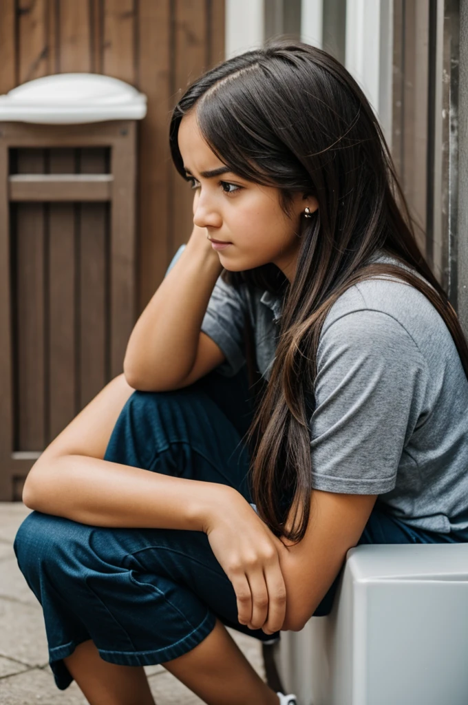 Girl trying hard not to poop 