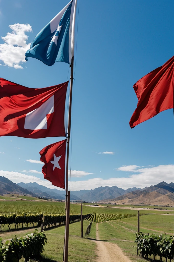 ((best quality)), make the flag of Rivera, a country that has its wine red flag on the left, white in the middle and light blue on the right 