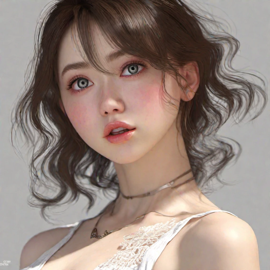 (highest quality, 8k, 32k, masterpiece), (Realistic), (Photorealistic:1.2), (High resolution), Very detailed, Very beautiful face and eyes, 1girl, Delicate body, (close, highest quality, Attention to detail, Rich skin detail), (highest quality, 8k), Very detailed, (Realistic, Realistic:1.37), Bright colors, (((Bust Shot))), (((Pure white wall background))), (((Look straight ahead)))