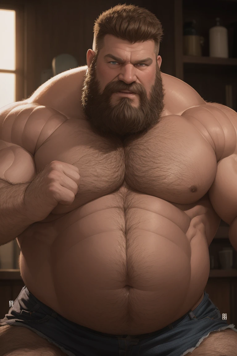 8K HIGH RESOLUTION HDR Very Extremely Realistic Very Detailed High Quality Create a professional studio-style 8K HDR Very Real photograph featuring a middle-aged daddy rugged bodybuilder muscle bears man , burly, very realy detailed hairy, 8K very realistic beared big daddy muscle bear,  and 8K very realistic detailed rugged burly man in shorts. Very Realistic detailed shorts, very realistic hair, very realistic beards, very realistic thick chubby fat neck, very realistic neck lines, very realistic detailed neck, very realistic belly, very realistic burly chest, very realistic detailed hairy burly strong chest and arms, very realistic detailed hairy burly strong chest and arms, very realistic pecs, very realistic burly muscle bear body, very realistic nipples, very realistic burly muscle bear body, very realistic face, very realistic detailed face, very realistic eyes, very realistic detailed eyes, very realistic pupils, very realistic detailed pupils, very realistic nose, very realistic ears, very realistic facial features, very realistic burly arms, very realistic elbows, very realistic hands, very realistic pecs, very realistic bellybutton, very realistic human man body, very realistic bellybutton, very realistic wrists, very realistic fingers, very realistic fingernails, very realistic shoulders, very realistic mouth, very realistic lips, very realistic detailed skin, very realistic skin, very realistic mens clothing, very realistic detailed mens clothing. 8K HDR Very Realistic Hairy Bearded Burly Muscle bear Photoshoot, A very realistic burly muscle bear man in a Farm,  8K HDR Very Realistic Intricately Detailed, 8K HDR very realistic detailed Farm surroundings, 8K HDR very realistic surroundings lighting, No Deformities, captured with a 85mm lens by a world famous photographer, 8K HDR Very Ultra Realistic and 8K HDR Very Realistic Photograph, 8K HDR Clear HDR Quality full with very realistic real details 