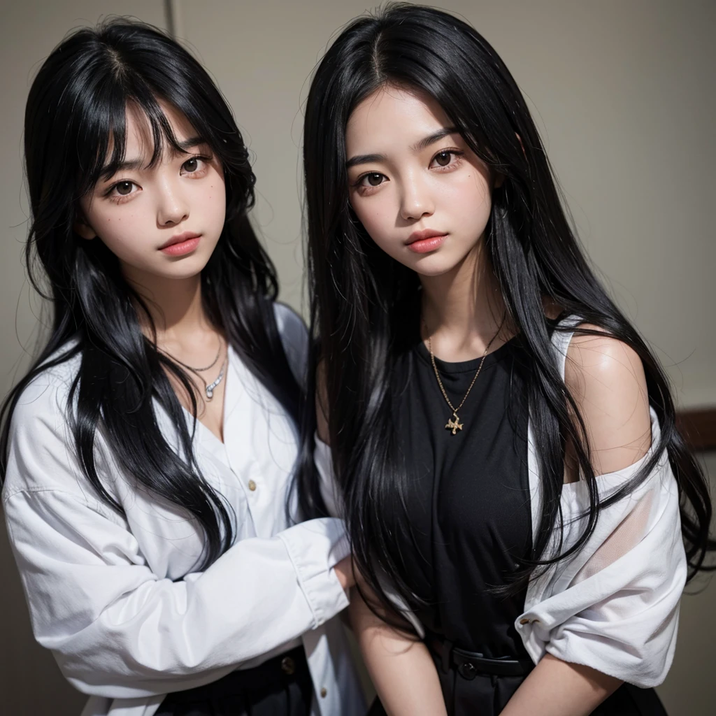 16-year-old girl, highest quality, masterpiece, girl, Black Hair, 黒のショートパンツhighest quality, masterpiece, (8k, RAW Photos, highest quality, masterpiece: 1.2), Super detailed, Super Resolution, (Genuine, Genuine photos: 1.37), Plain black tank top, Photorealistic beauty, Japanese women, Straight face, nice,