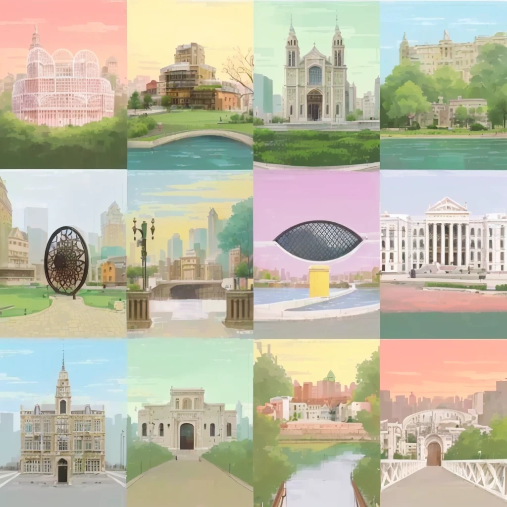 a close up of a bunch of different buildings and buildings, all buildings on bridge, many buildings, high quality architectural art, city background, various funds, lots of buildings, architecture art, Parques e Monumentos, Wes Anderson Background, detailed buildings, houses and buildings, buildings, architecture and much more, scenery art, ancient buildings, town center background, architectural illustration
