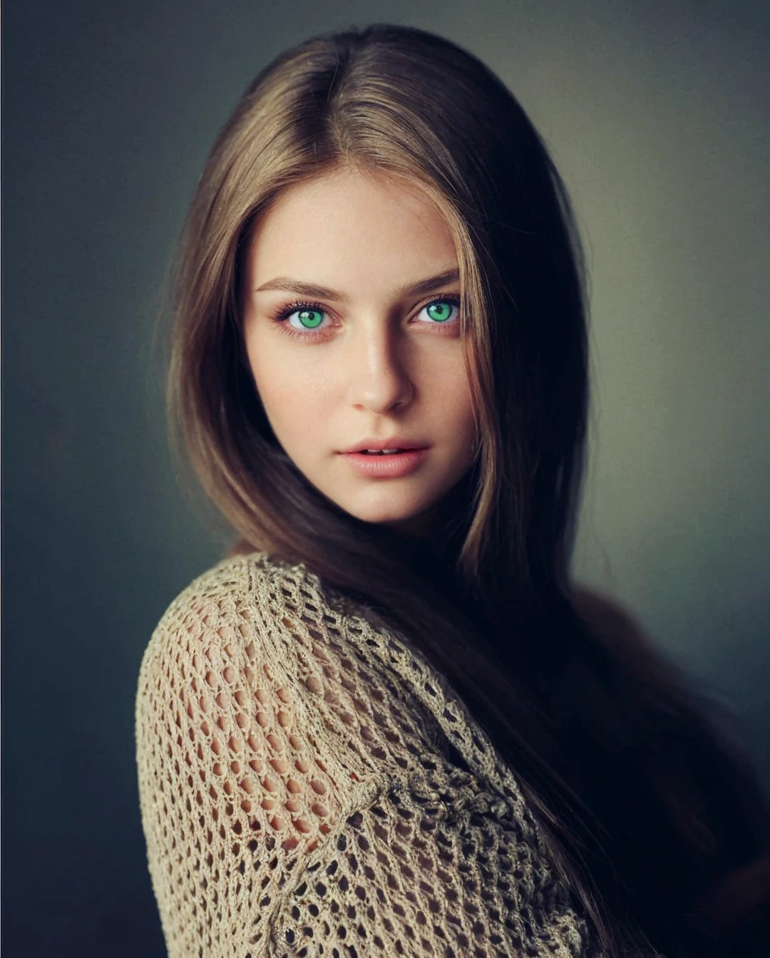 A beautiful girl, intricate detailed eyes, gorgeous green eyes, ultra realistic, extremely detailed facial features, cinematic lighting, 8k, highly detailed eyes, photorealistic face, elegant expression, flawless skin, delicate features, elegant pose, soft lighting, warm color tones