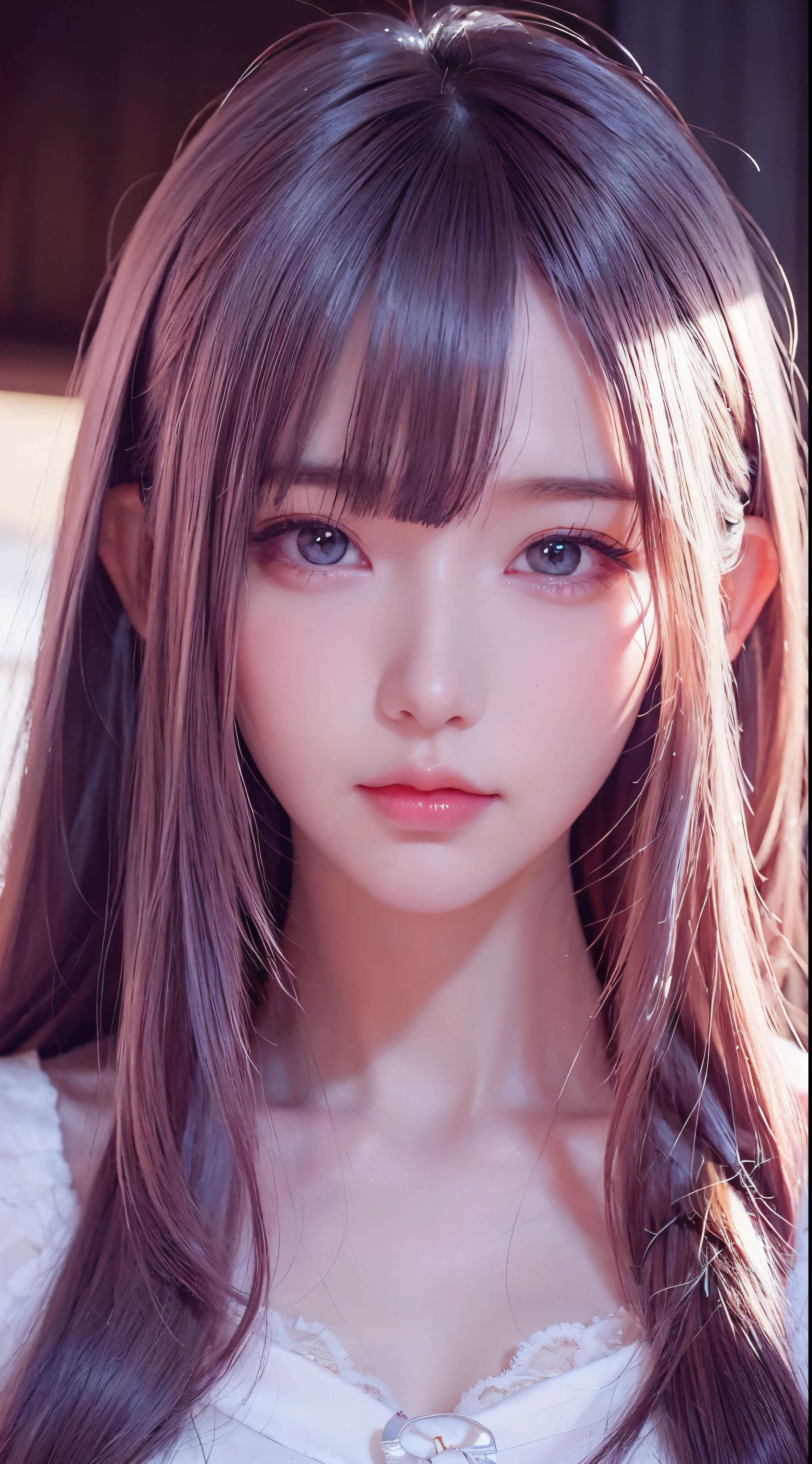 snthwve style, nvinkpunk Closeup face portrait of (((sks person))), smooth soft skin, big dreamy eyes, beautiful intricate colored hair, symmetrical, anime wide eyes, soft lighting, detailed face, by makoto shinkai, stanley artgerm lau, wlop, rossdraws, concept art, digital painting, looking into camera