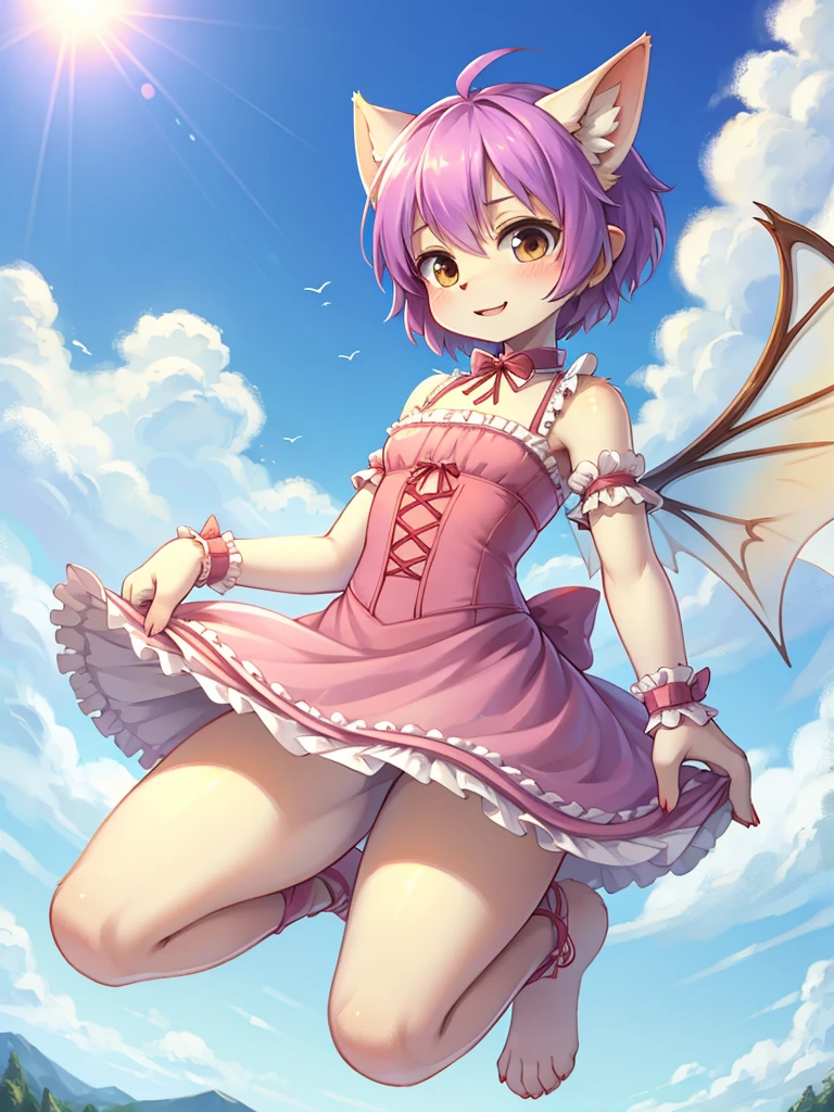 Naughty skinny fairy , Frilly dress , Pixie Cut , flying