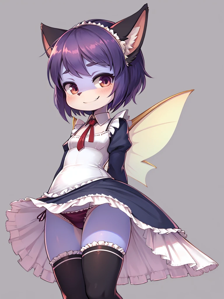 Naughty skinny fairy , Simple design Frilly dress , Pixie Cut , upskirt , A mischievous smile
