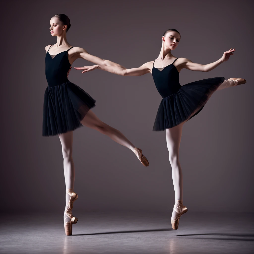 a beautiful ballerina in a long black ballet dress,graceful ballet dance pose,elegant ballet dancer,cinematic dramatic red studio lighting,highly detailed photorealistic 8k masterpiece