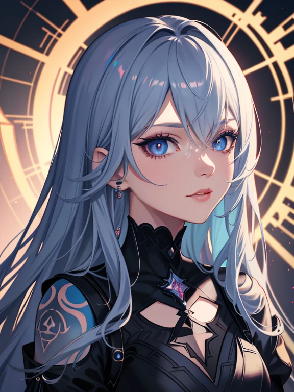Anime girl with blue eyes and gothic makeup, Detailed digital anime art, Guviz-style artwork, Stunning anime face portrait, wlop rossdraws, 8K high quality detailed art, 4k highly detailed digital art, detailed matte fantasy portrait, rossdraws portrait, Guweiz on ArtStation Pixiv, Fantasy art style, Fanart Meilleure ArtStation，Tattoo removal