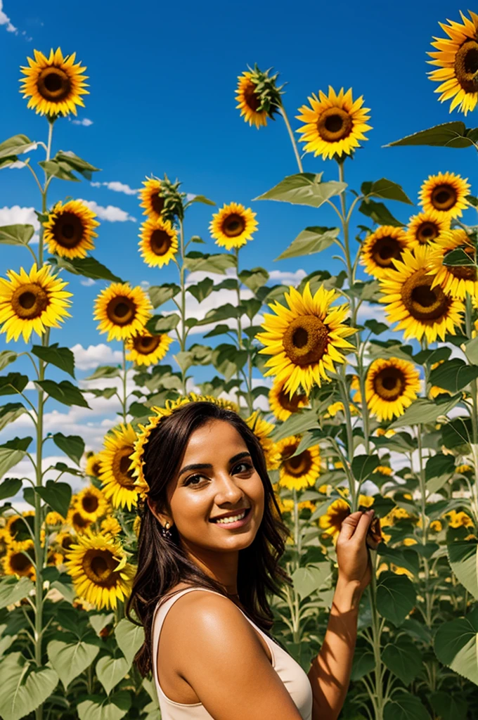 DeVita with some sunflowers